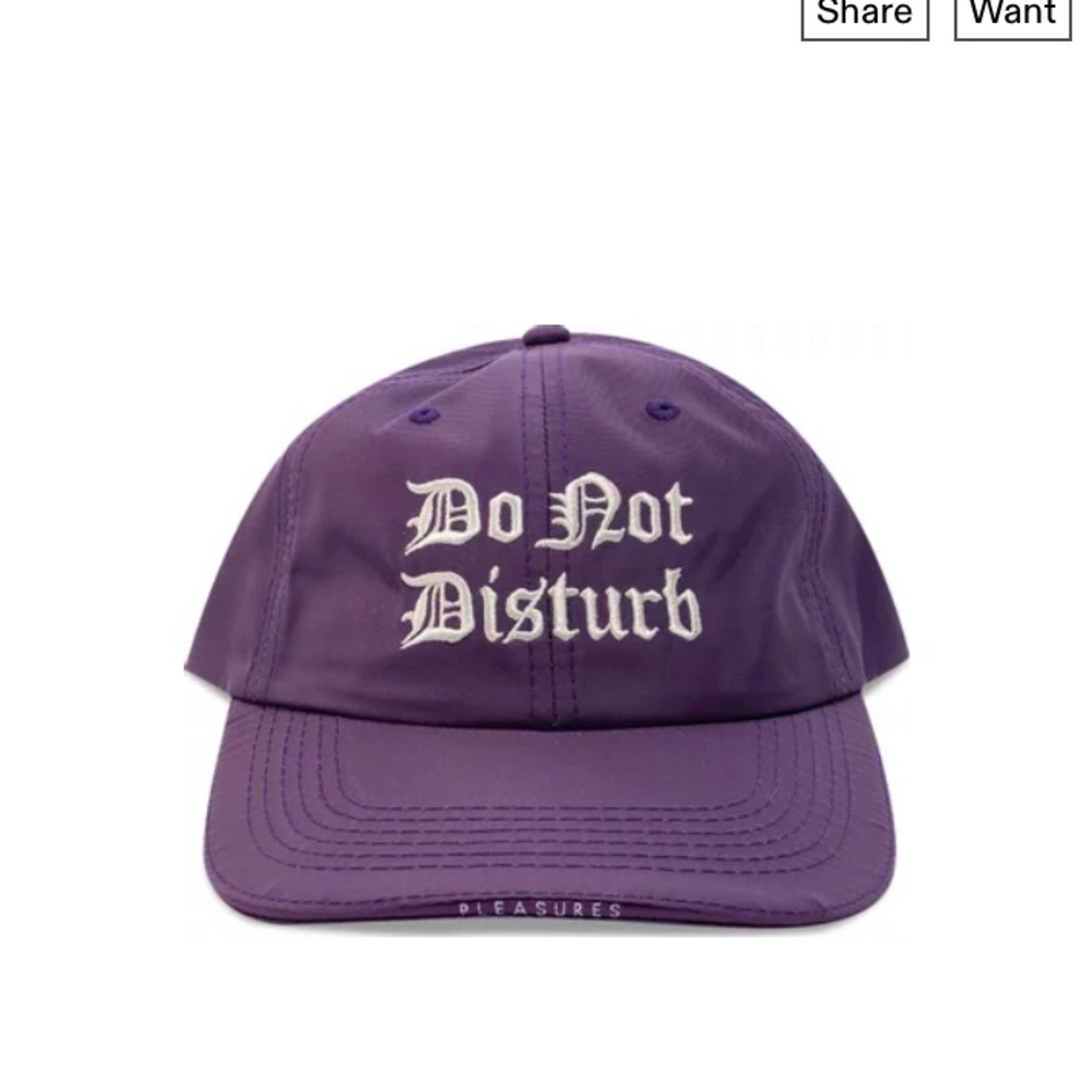 Pleasures nylon do not disturb hat deep purple.